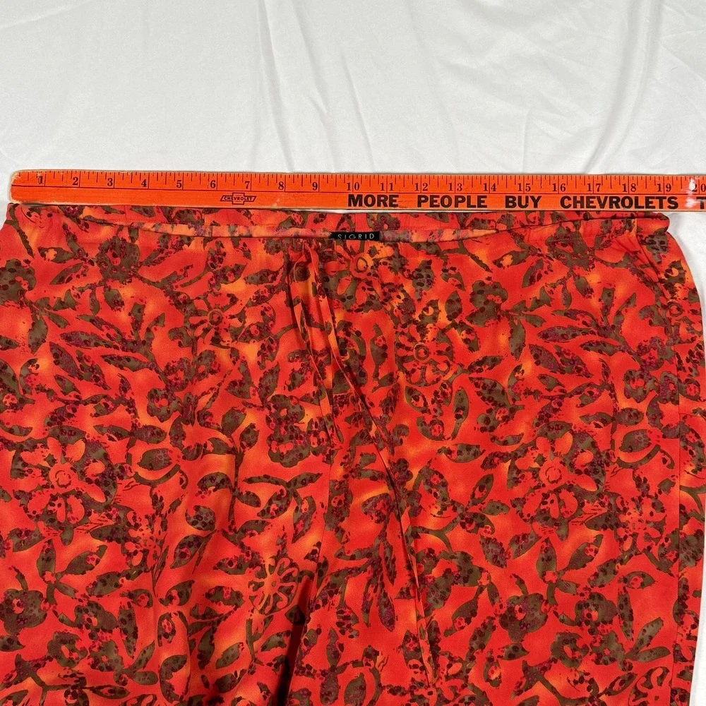 Sigrid Olsen Large Pants Silk Floral Wide Leg Resort Cruise Vacation Boho Ombre - Picture 6 of 10